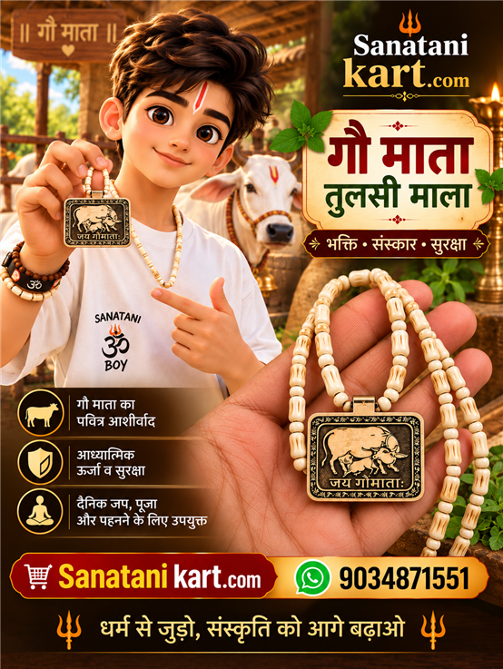 Gau Mata Tulsi Mala with locate Jay gau mata