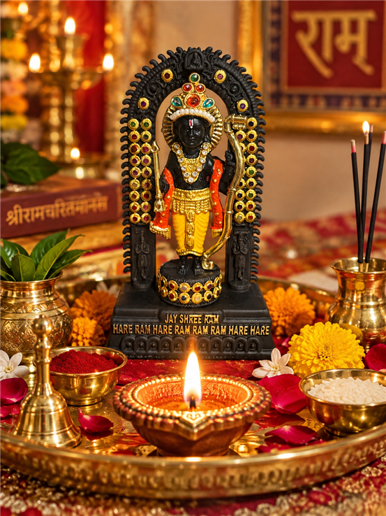 Shree Ram Lalla Ram Mandir Murti ABS ( Acrylonitrile Butadiene Styrene ) 7 Inch 