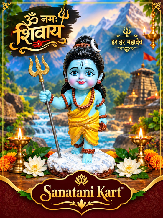 Bholenath Cute Murti For Car Dashboard, Mandir, Shop, Office