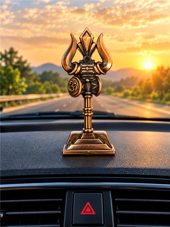 Bholenath Trishul Metal Murti For Mandir, Car Dashboard ,Shop ,Office