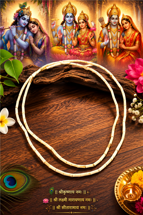 Pure Tulsi Kanthi Mala for Men and Women| Original White Tulsi Beads Single Layer e | Tulsi Mala for Daily Wear