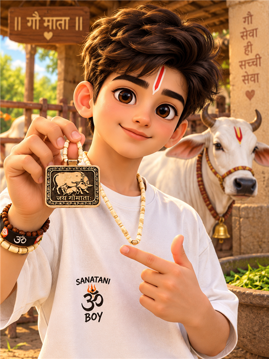 Gau Mata Tulsi Mala with locate Jay gau mata