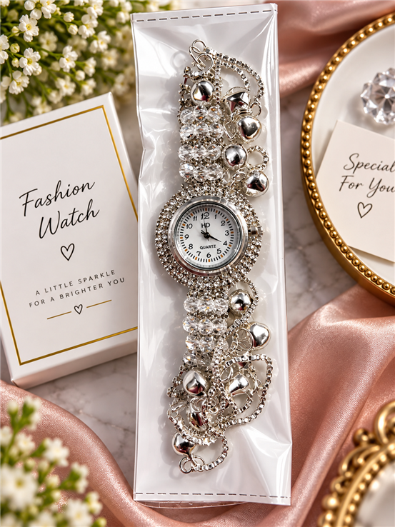 Kashmiri Watch Silver Colour For Ladies / Girls Adjustable Size 