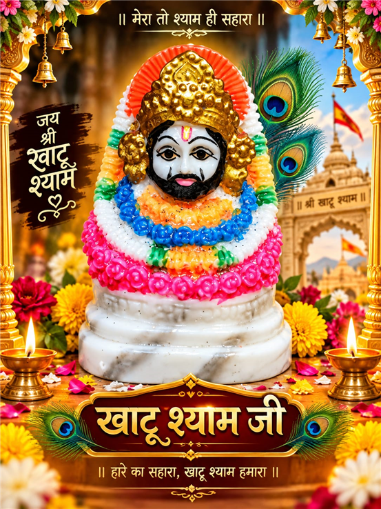 Shree Khatu Shyam Marble Murti For Mandir,Shop.Office,Car Dashboard