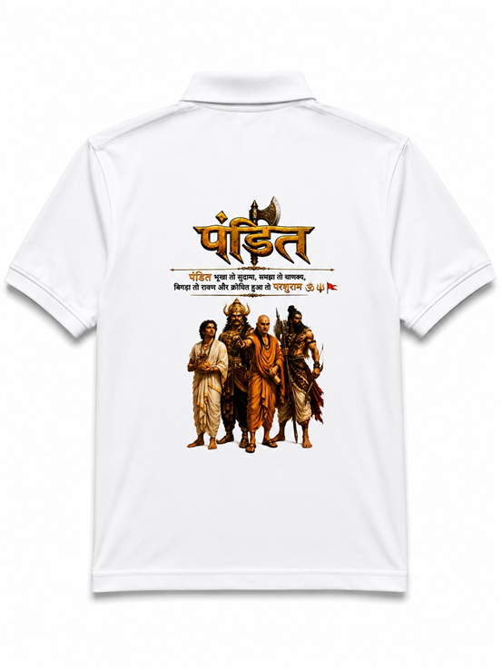 he Ultimate Royal Polo: Bhagwan Parshuram Sublimation Printed Collar T-Shirt