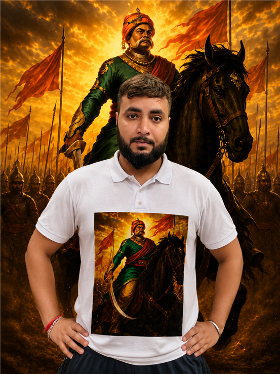 Jaat Pride Edition: Maharaja Surajmal Premium Polo Sublimation Printed T shirt